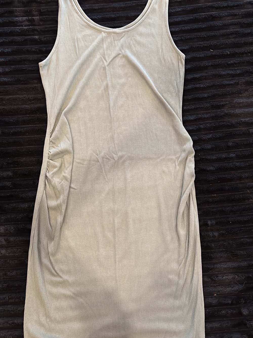 Maternity Sleeveless Ribbed Tank Dress in Light Sage